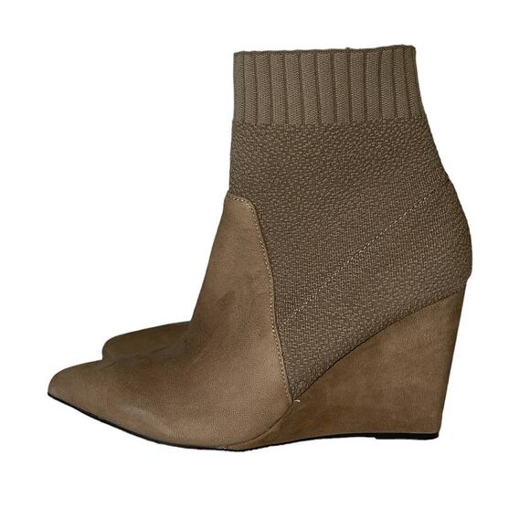 Cecilia New York Renata Brownish Tan Wedge Sock Ankle Boots Size 8 - Picture 3 of 10